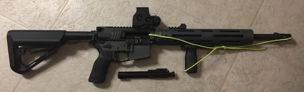 AR Dry Fire With Bolt Removed & 550 Cord