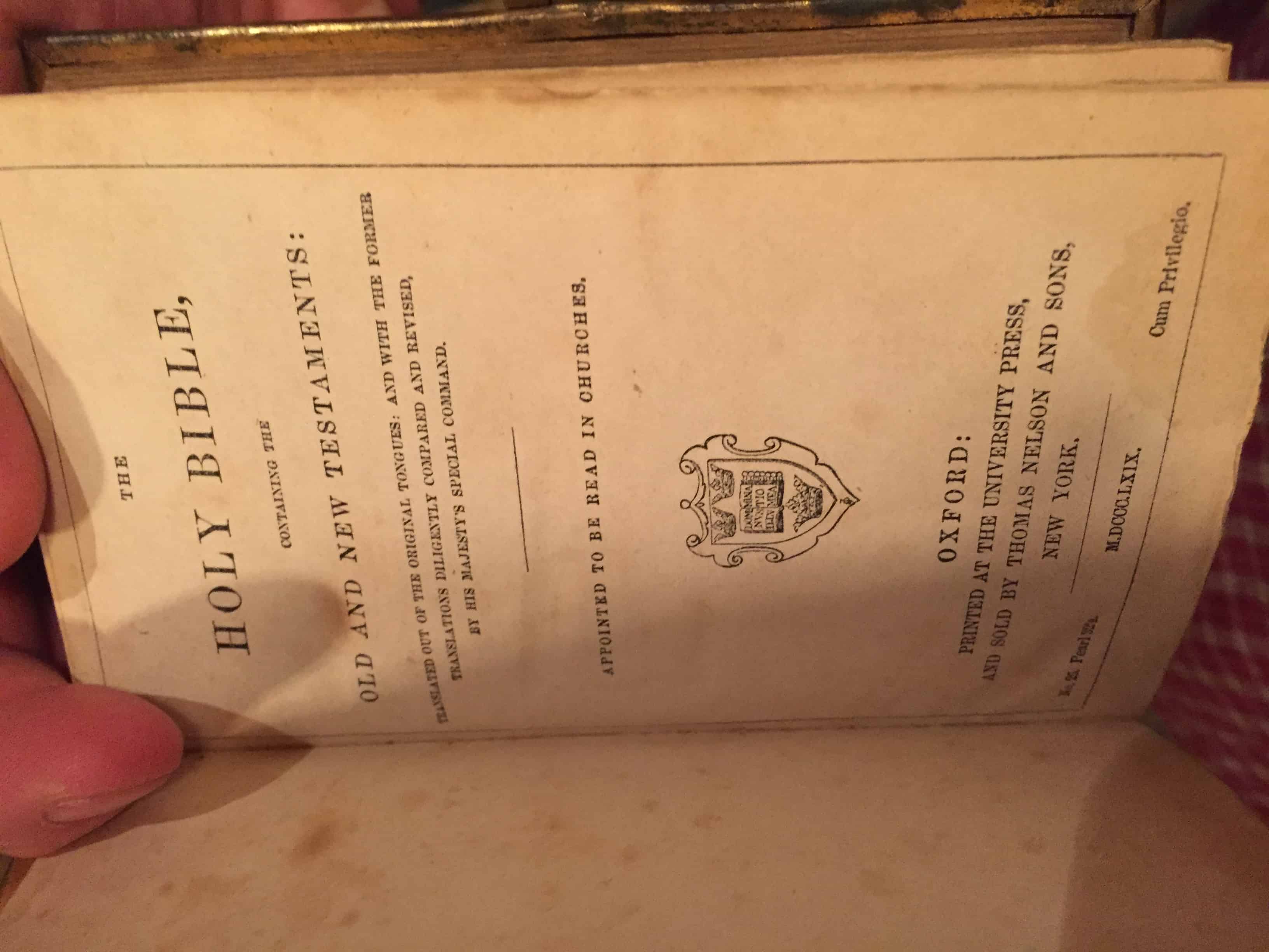 1869 Oxford Bible